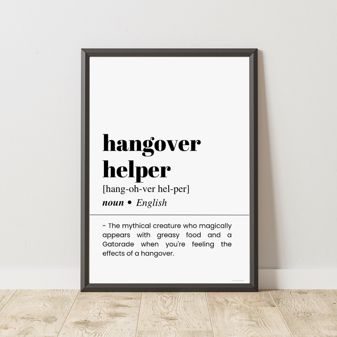 Hang over helper Definition Poster