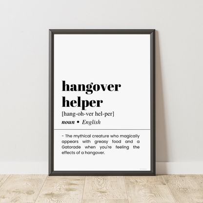 Hang over helper Definition Poster