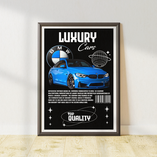 BMW M4 Wall Art Print | Luxury Automotive Poster
