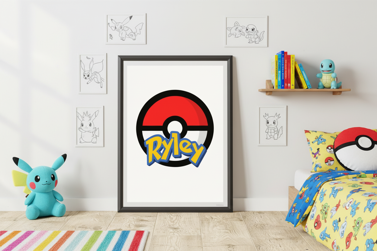 Childrens Personalised Pokemon Print