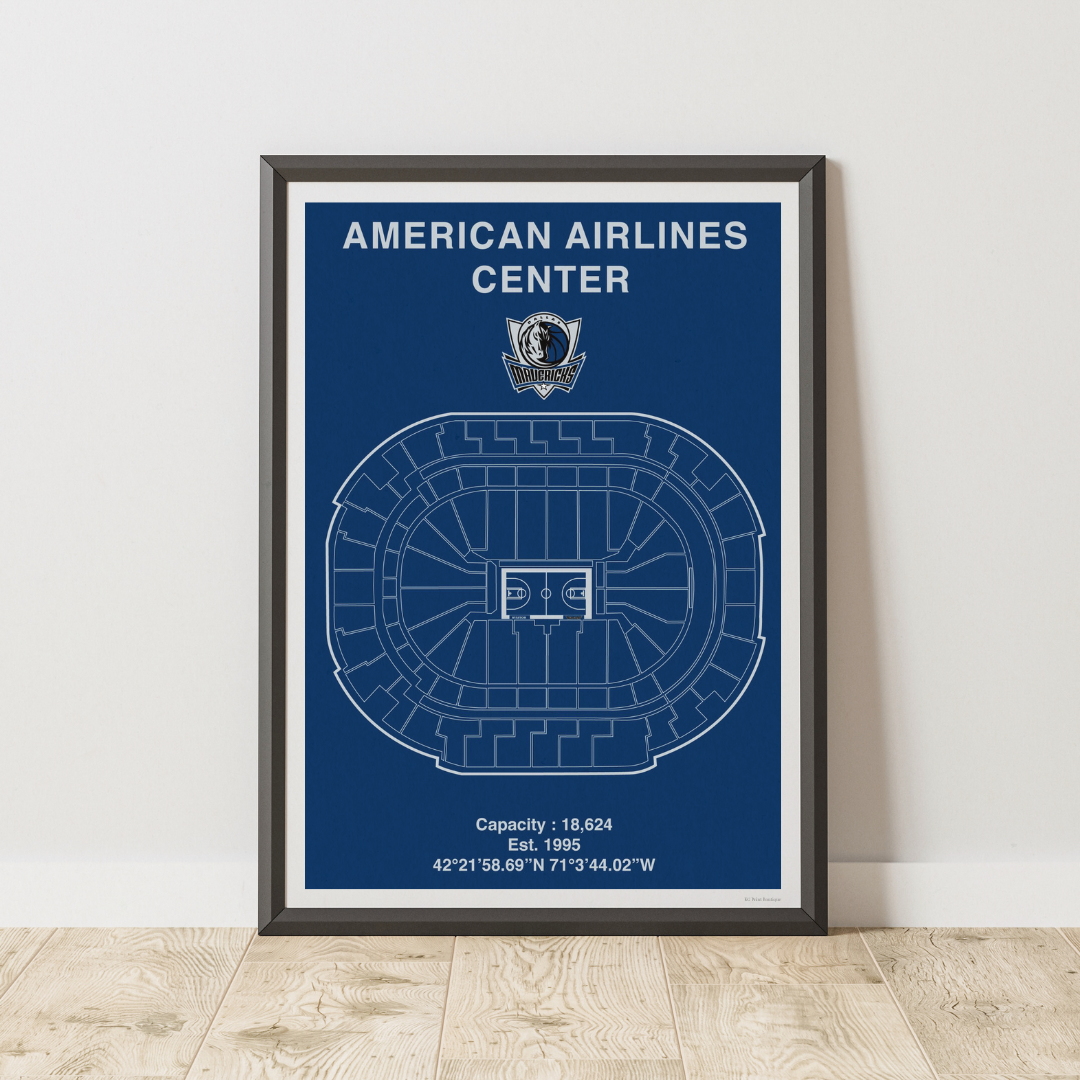 Dallas Mavericks American Airlines Center Poster