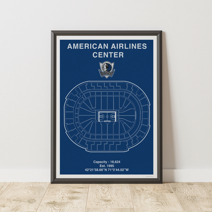 Dallas Mavericks American Airlines Center Poster