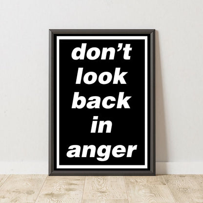 Oasis Lyric Poster - Don't Look Back In Anger