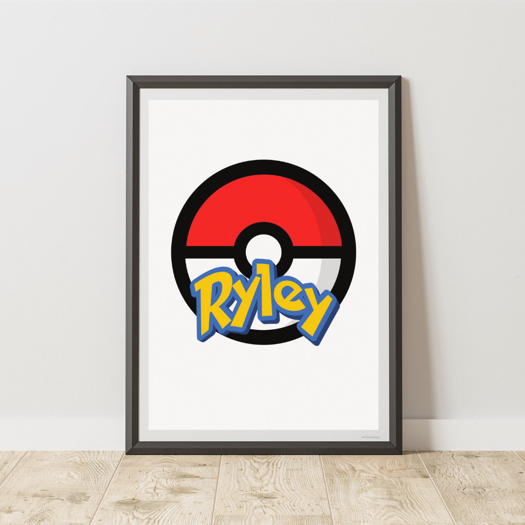 Childrens Personalised Pokemon Print