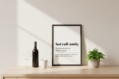 Last Call-amity Definition Poster