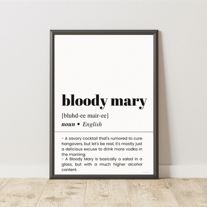 Bloody Mary Definition Poster