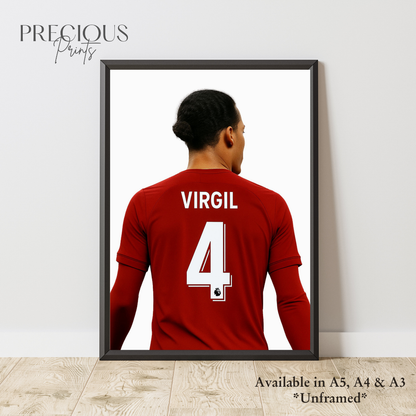 Set of 3 Personalised Virgil Van Dijk Prints