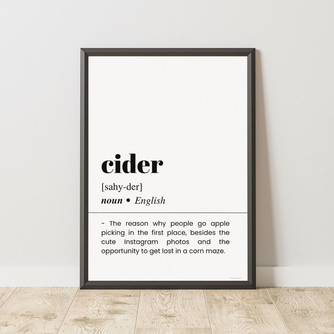 Cider Definition Poster