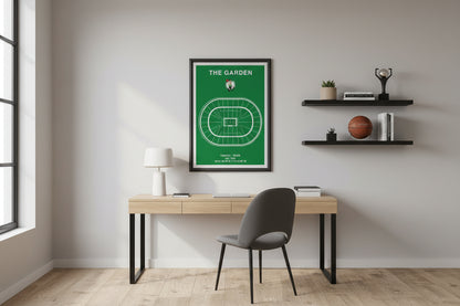 Boston Celtics Basketball Stadium Poster