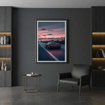 Bugatti Chiron Sports Car Poster