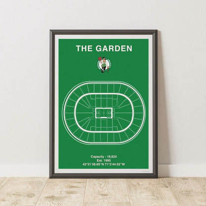 Boston Celtics Basketball Stadium Poster