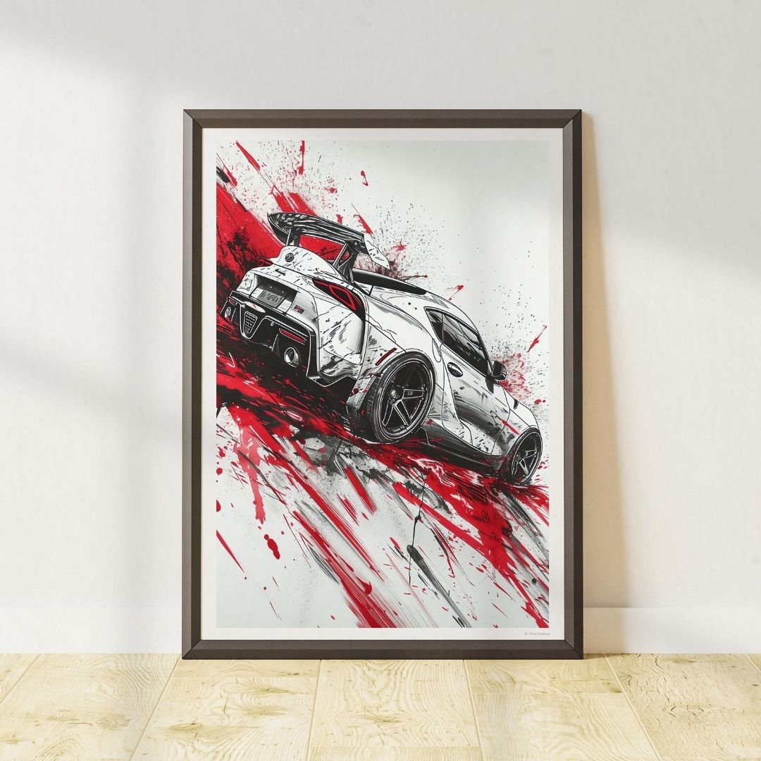 Toyota Supra Sports Car Poster
