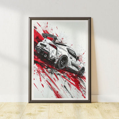Toyota Supra Sports Car Poster