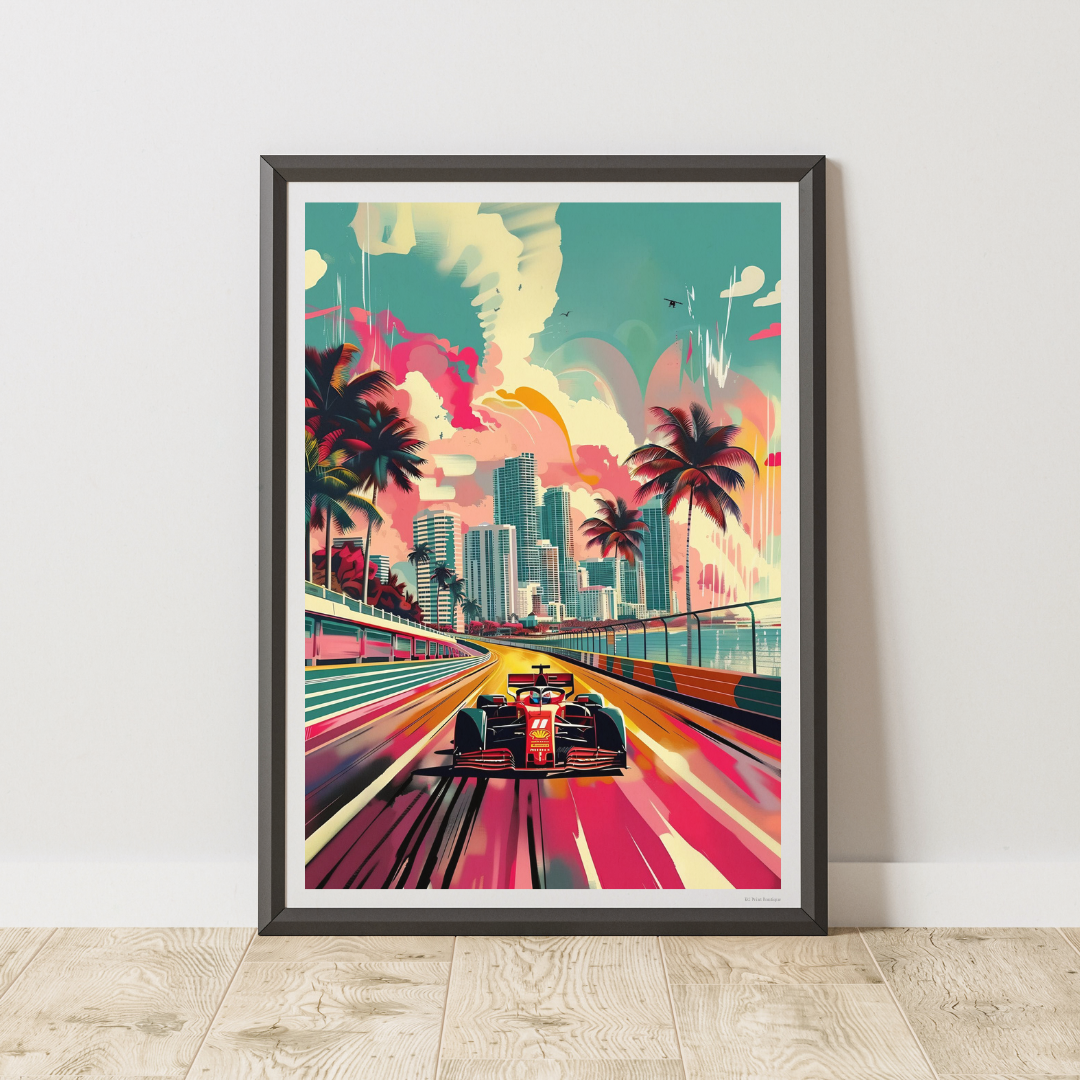 Formula 1 Miami Race Car Poster