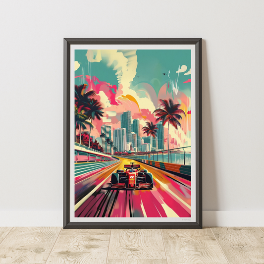 Formula 1 Miami Race Car Poster
