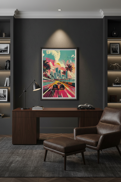 Formula 1 Miami Race Car Poster