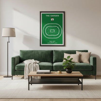 Boston Celtics Basketball Stadium Poster