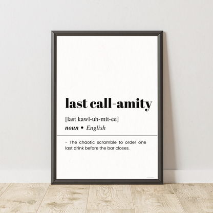 Last Call-amity Definition Poster