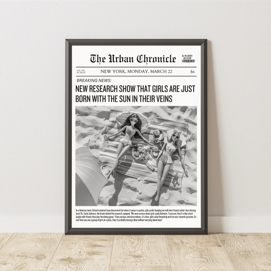 Barbie News Paper Wall Art Poster