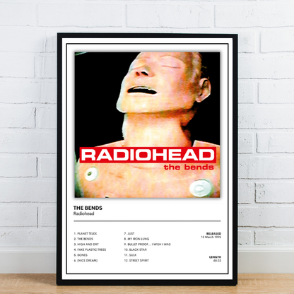 Radiohead Album Cover Poster / The Bends / Music Poster