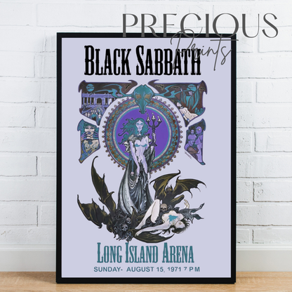 Black Sabbath Concert Flyer Poster / Long Island Arena 1971