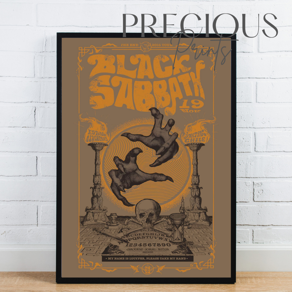 Black Sabbath Concert Flyer Poster / Santiago Chile 2016