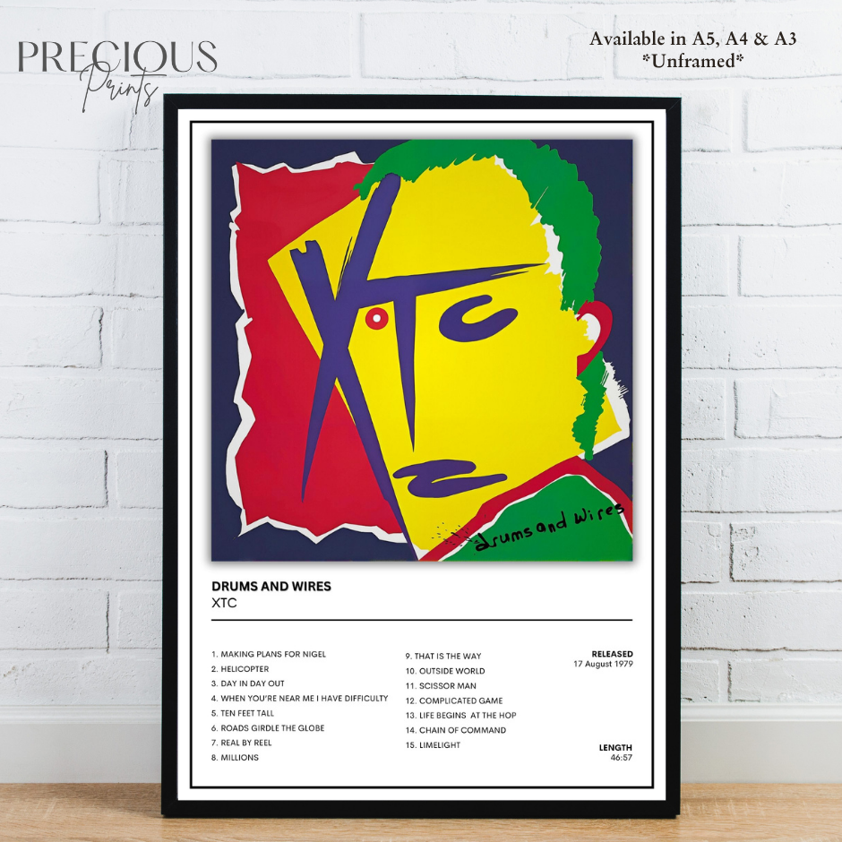 XTC - Drums and Wires Album Poster