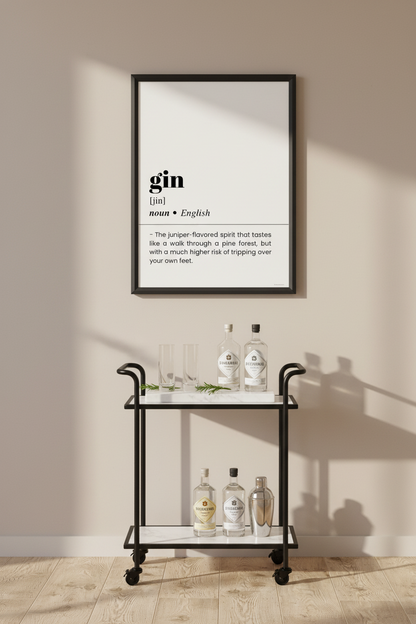 Gin Word Definition Poster