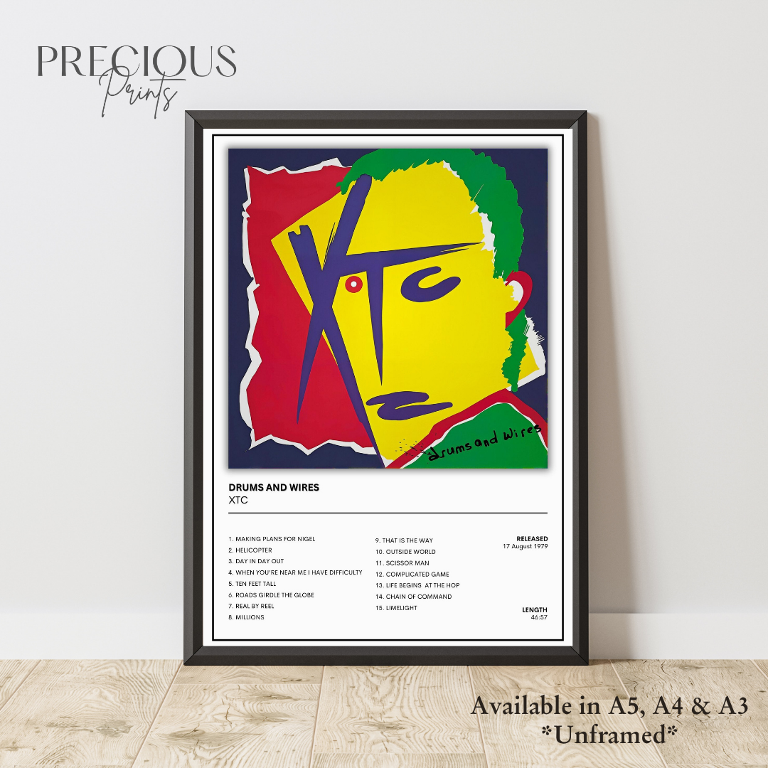 XTC - Drums and Wires Album Poster