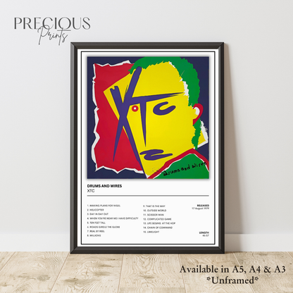 XTC - Drums and Wires Album Poster