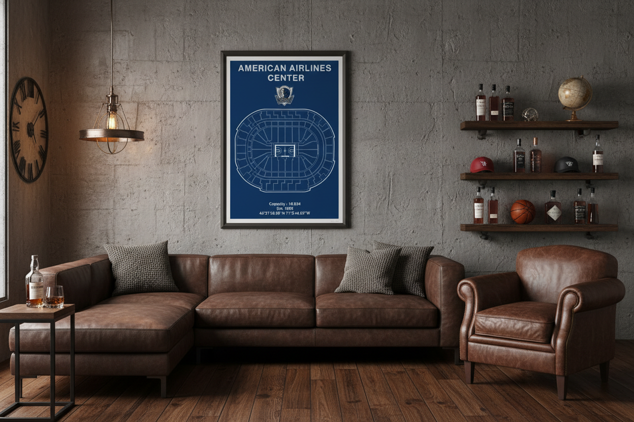 Dallas Mavericks American Airlines Center Poster