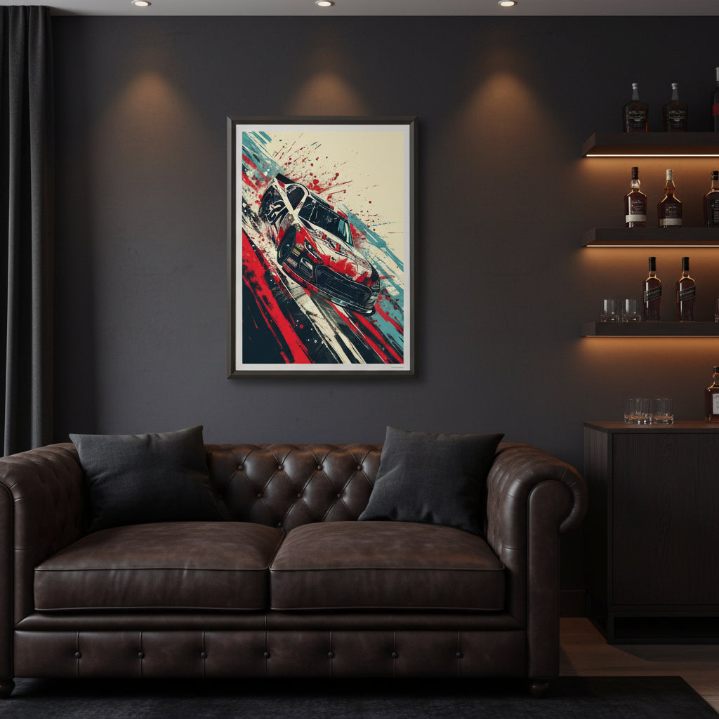 High Speed Race Sports Car Poster