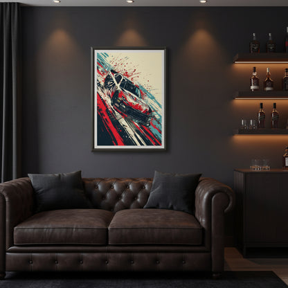 High Speed Race Sports Car Poster