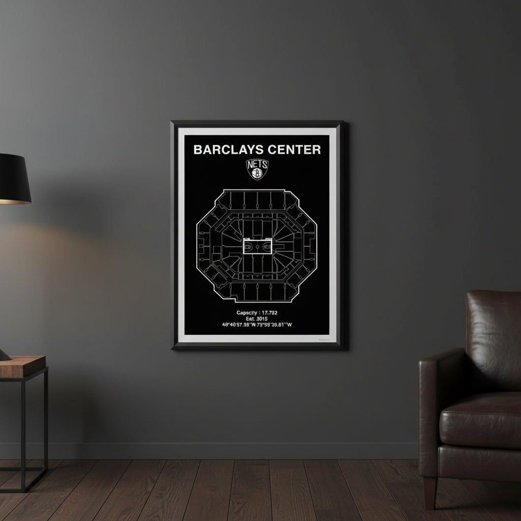 Brooklyn Nets Barclays Center Stadium Poster