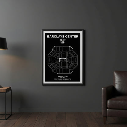 Brooklyn Nets Barclays Center Stadium Poster