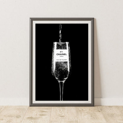 Chanel Champagne Luxury Fashion Print