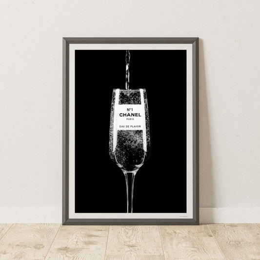 Chanel Champagne Luxury Fashion Print