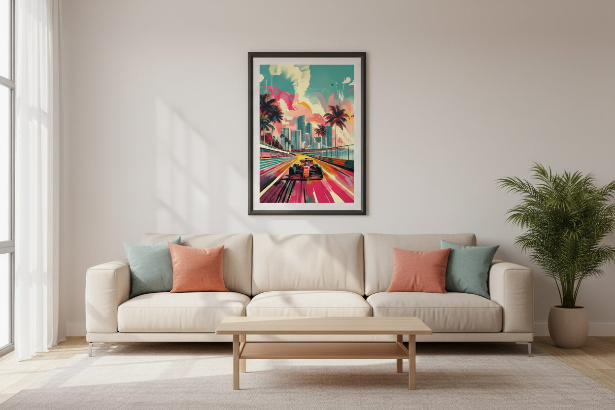 Formula 1 Miami Race Car Poster