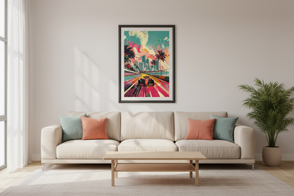 Formula 1 Miami Race Car Poster