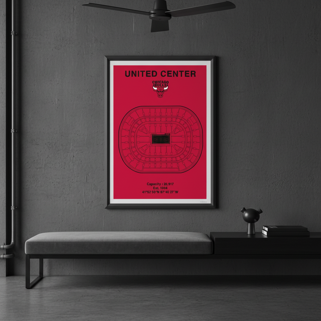 Chicago Bulls - United Center Baskell Poster