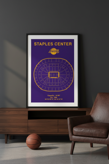 Los Angeles Lakers Basketball Stadium Poster