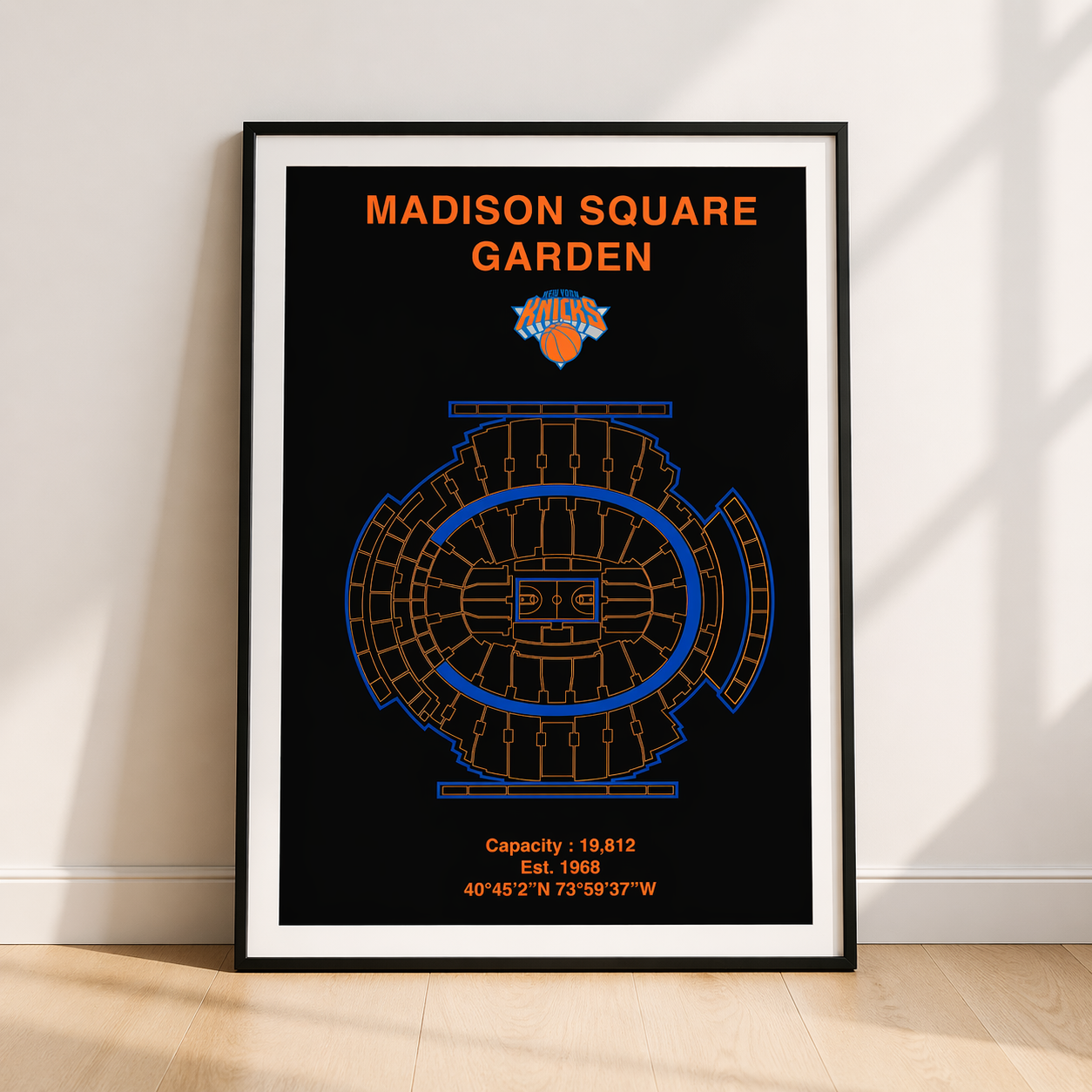 New York Knicks Basketball Stadium Poster
