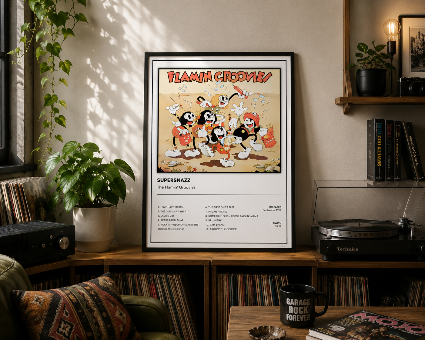 Supersnazz Flamin Groovies framed music print vintage rock wall decor