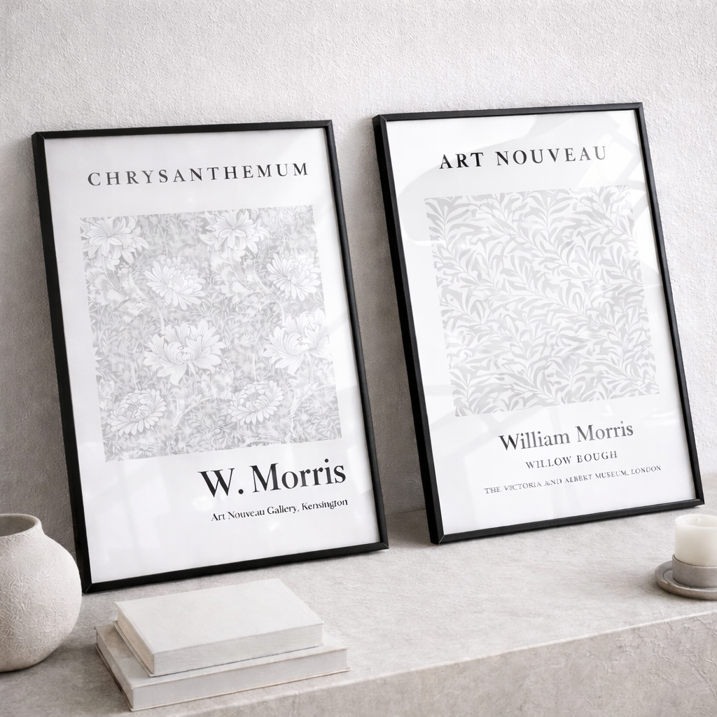 Set of 2 Grey William Morris Prints