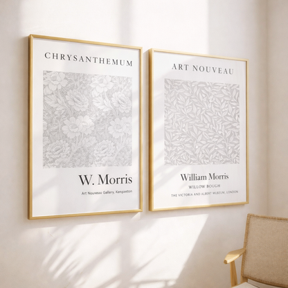 Set of 2 Grey William Morris Prints