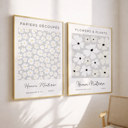 Set of 2 Grey Matisse Prints