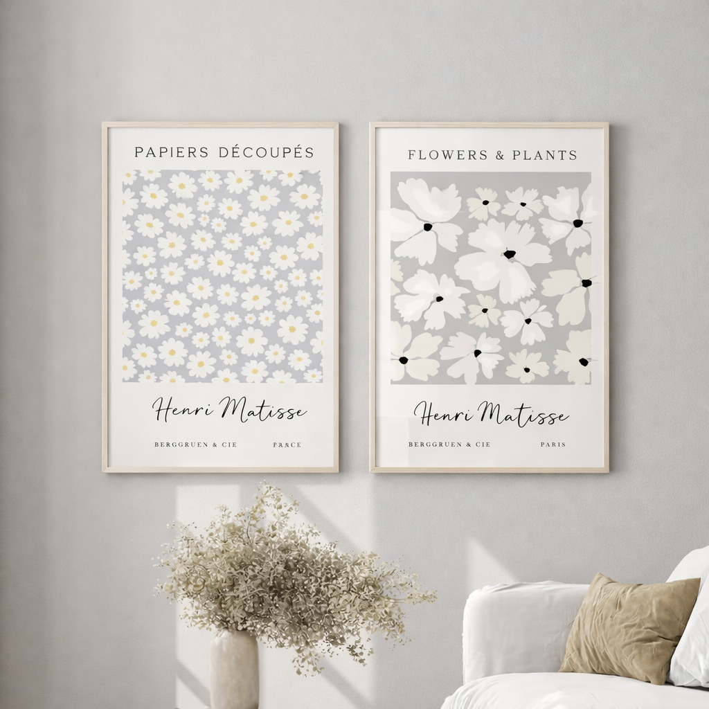 Set of 2 Grey Matisse Prints