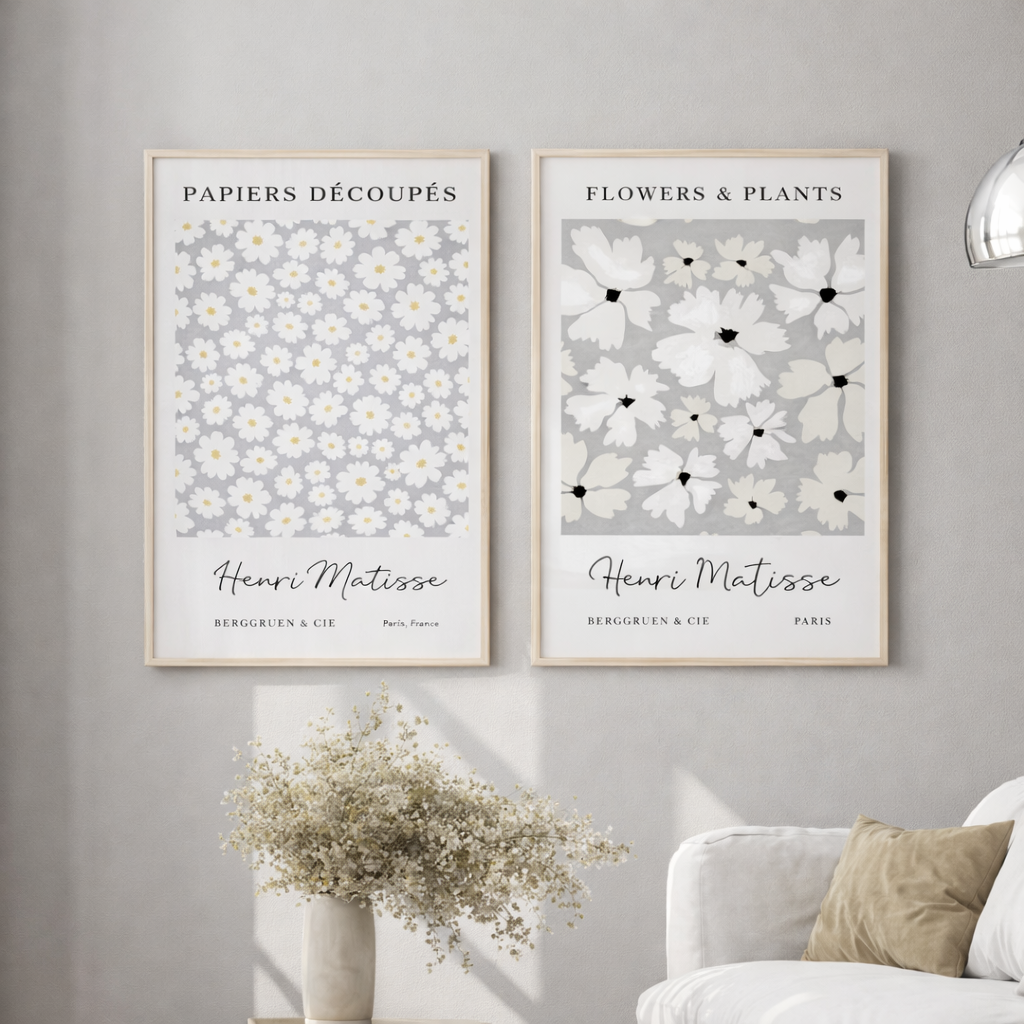 Set of 2 Grey Matisse Prints