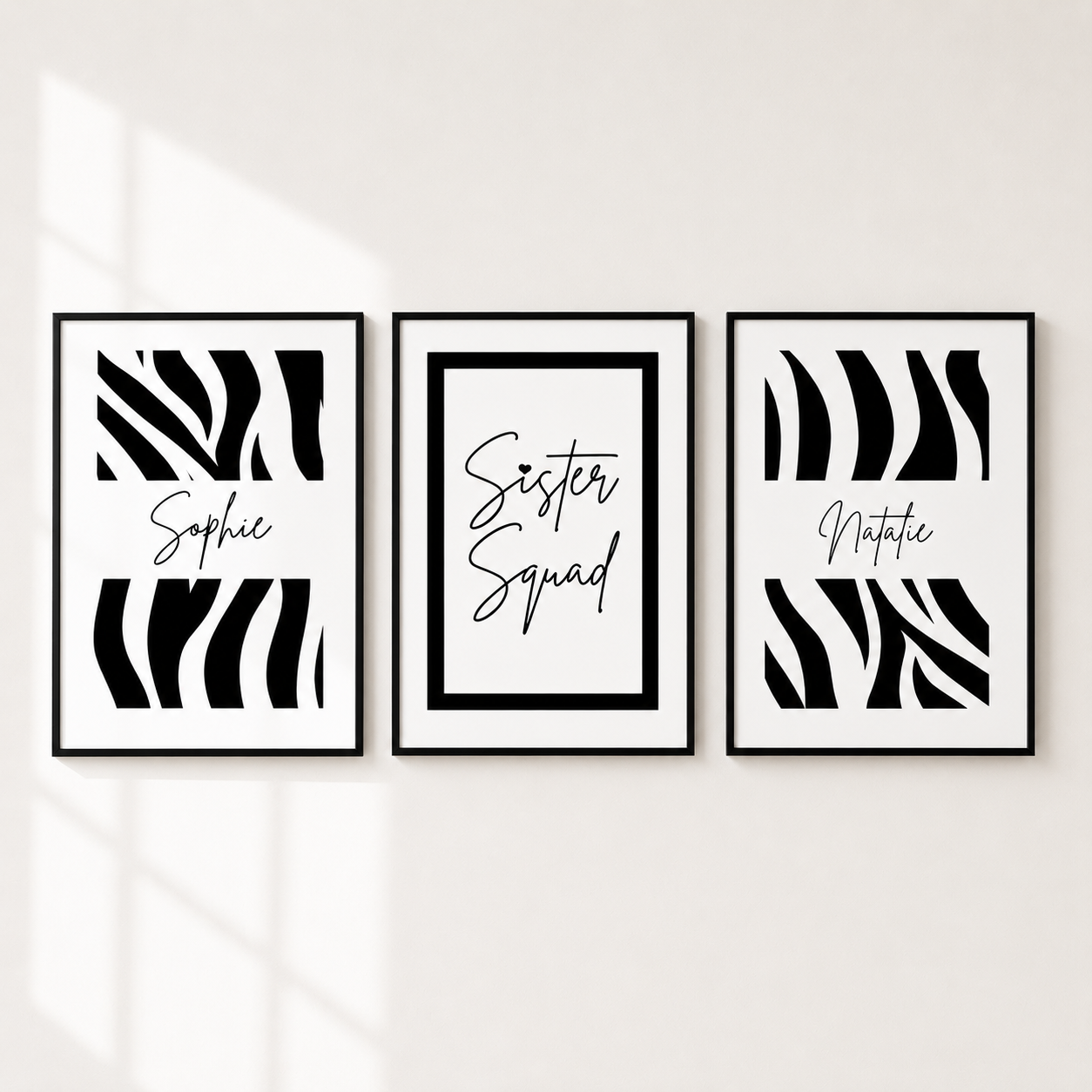 Personalised Sister Squad Wall Art Set