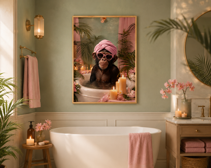 Chimp Spa Bathroom Wall Art Print